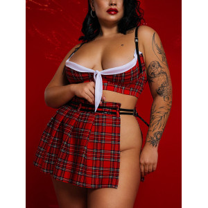 Рольовий костюм школярки “Фривольна Лоліта” XL (спідниця та топ). Photo 2