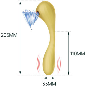 Вакуумний вагінально-кліторальний стимулятор Magic Motion Bobi Yellow, керування зі смартфона. Photo 2