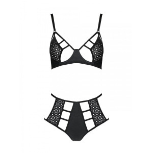 Розпродаж!!! Комплект з екошкіри Passion Tamaris Set black XXL/XXXL, бюстгальтер та трусики. Photo 3