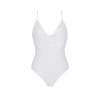 Боді з ажурним декором та відкритим кроком Ursula Body white L/XL — Passion
