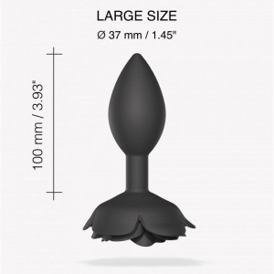 Силиконовая анальная пробка Love To Love OPEN ROSES L SIZE - BLACK ONYX. Photo 3