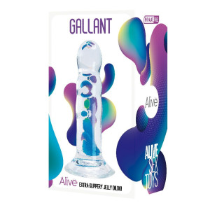 Прозорий фалоімітатор Alive Gallant Jelly Dildo  (м'ята упаковка). Photo 3