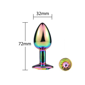 Металлическая анальная пробка MAI Attraction Toys №72 Rainbow. Photo 2