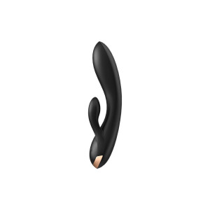 Смарт вібратор-кролик із подвійним відростком Satisfyer Double Flex Black. Photo 2
