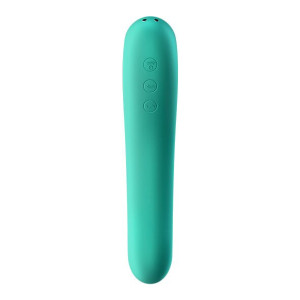 Вакуумний стимулятор із вібрацією Satisfyer Dual Kiss Green. Photo 3