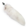 Металева анальна пробка з хвостом із натурального хутра Art of Sex size M White fox