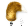 Металева анальна пробка з хвостом із натурального хутра Art of Sex size M Red fox