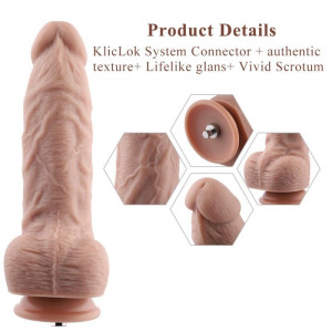 Гнучкий фалоімітатор для секс-машин Hismith 9.25″ Silicone Dildo, система KlicLok. Photo 2