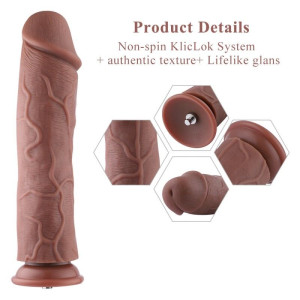Силіконовий фалоімітатор для секс-машин Hismith 11″ Silicone Dildo, система KlicLok. Photo 2