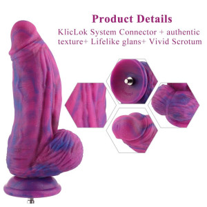 Фалоімітатор для секс-машин Hismith 9.45″ Silicone Fantasy Series Dildo, система кріплення KlicLok. Photo 2