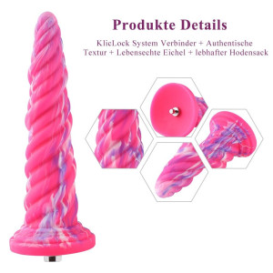 Фантазійний фалоімітатор 10.12″ для секс-машин Hismith Silicone Dildo rose Monster Series, KlicLok. Photo 2