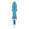 Вібратор-кролик із потрійним відростком Satisfyer Embrace me Turquoise, 2 мотори, діаметр 3,6 см