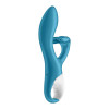 Вібратор-кролик із потрійним відростком Satisfyer Embrace me Turquoise, 2 мотори, діаметр 3,6 см