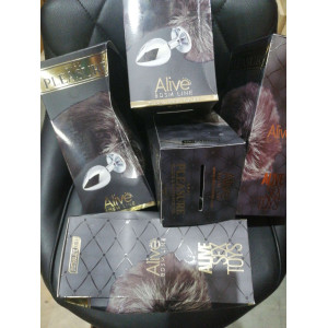 Металева анальна пробка Лисячий хвіст Alive Black And White Fox Tail M (мятая упаковка). Photo 2