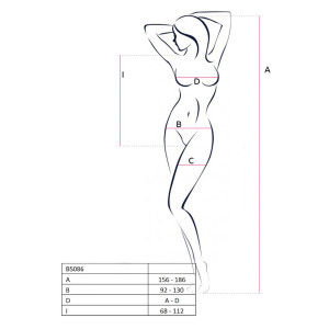 Бодістокінг з доступом Passion BS086 red, вертикальна сітка, виріз на спинці. Photo 3