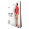 Бодістокінг з декольте Passion BS088 red, імітація корсетної шнурівки