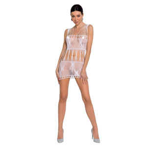 Бодістокінг — мінісукня з метеликами Passion BS090 white. Photo 3