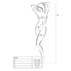 Бодістокінг у дуже велику сітку Passion BS091 white, з доступом. Photo 3