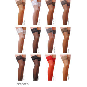Чулки ST003 3/4 beige — Passion: классические, на ажурной силиконовой резинке. Photo 3