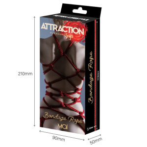 Мотузка для BDSM MAI Bondage Rope Red, довжина 10 м, діаметр 6,5 мм, поліестер. Photo 3