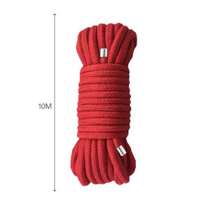 Мотузка для BDSM MAI Bondage Rope Red, довжина 10 м, діаметр 6,5 мм, поліестер. Photo 2