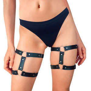 Гартери на ногу із натуральної шкіри Art of Sex - Kristina Leg Garters (2 шт), цвет Чорний. Photo 2