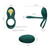 Смарт-ерекційне кільце Zalo BAYEK Turquoise Green, подвійне з ввідною частиною, пульт ДК