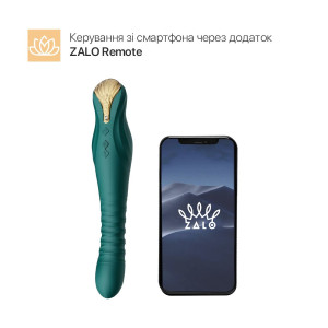 Смартвібратор-пульсатор Zalo — King Turquoise Green, кристал Swarovski. Photo 2