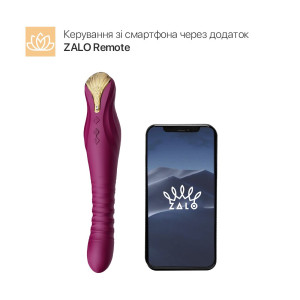Смартвібратор-пульсатор Zalo — King Velvet Purple, кристал Swarovski. Photo 2