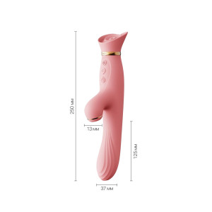 Вібратор з підігрівом та вакуумною стимуляцією клітора Zalo - ROSE Vibrator Strawberry Pink. Photo 2