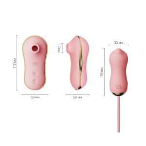 Набір 2в1 Zalo — UNICORN Pink, віброяйце + вакуумний стимулятор. Photo 2