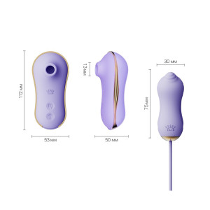 Набір 2в1 Zalo — UNICORN Violet, віброяйце + вакуумний стимулятор. Photo 2