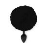 Силиконовая анальная пробка М Art of Sex - Silicone Bunny Tails Butt plug Black, диаметр 3,5 см