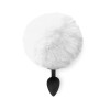 Силиконовая анальная пробка М Art of Sex - Silicone Bunny Tails Butt plug White, диаметр 3,5 см