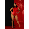 Лакований комбідрес червоний “Зухвала Стелла” XL, блискавка на все тіло