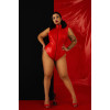 Лакований комбідрес червоний “Зухвала Стелла” XXL, блискавка на все тіло