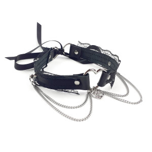 Сексуальний чокер Art of Sex - Karen з натуральної шкіри, Чорний. Photo 2