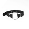Кляп Металеве кільце із натуральної шкіри Art of Sex - Gag Ring Metal, колір Чорний