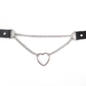 Чокер на шию Серце Art of Sex - Paris, з натуральної шкіри, колір Чорний. Photo 3
