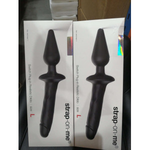 Анальна пробка з дилдо Strap-On-Me SWITCH PLUG-IN REALISTIC DILDO BLACK - L  (м'ята упаковка). Photo 2