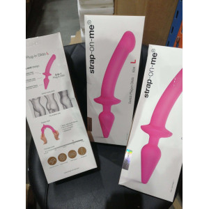 Анальна пробка з дилдо Strap-On-Me SWITCH PLUG-IN SEMI-REALISTIC DILDO FUCHSIA - L (м'ята упаковка). Photo 2