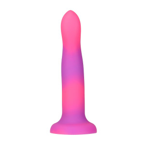 Фалоімітатор, що світиться в темряві, ADDICTION Rave 8″, Glow in the Dark Dildo Pink Purple, 20,3 см. Photo 3
