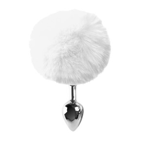 Металлическая анальная пробка М Art of Sex — Bunny Tails Butt plug, Белый. Photo 2