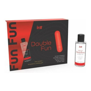 Набір Intt DOUBLE FUN: віброкуля (10 режимів, перезаряджувана), полунична змазка на водній основі. Photo 3