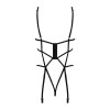 Боді зі стреп із доступом Obsessive Badossa crotchless teddy L/XL, чорний