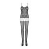 Бодістокінг Obsessive Bodystocking F235 S/M/L, тонкі підв’язки, ніжний декор, сіточка