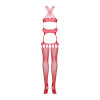 Бодістокінг Obsessive Bodystocking G313 S/M/L red, шнурівка, геометричний декор