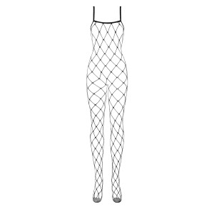 Бодістокінг з великим вічком і відкритими грудьми Obsessive Bodystocking N102 S/M/L, чорний, комбіне. Photo 3