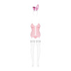 Еротичний костюм зайчика Obsessive Bunny suit 4 pcs costume pink L/XL, рожевий, топ з підв’язками, т