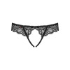 Мереживні танга з доступом Obsessive Contica crothchles thong S/M, чорні